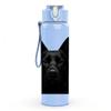 1PC Black German Shepherd Print 750ml Color Plastic Sports Water Bottle Leakproof Flip Straw Lid Suitable for Sports Office Home Use