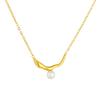 Gold Plated Antler Freshwater Pearl Pendant Necklace, Stainless Steel Dainty Choker, Waterproof Elegant Jewelry for Women Gift