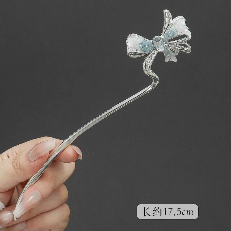 New Glitter Broken Crystal Hairpin For Women Neo-chinese Style Butterfly Peacock Feather Bowknot Hair Stick Girls Hair Accessory