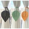 Elegant Bohemisk Flätad Tofs Gardinbindare Bomull Handgjorda Blad Gardinhållare Modern Chic Stil