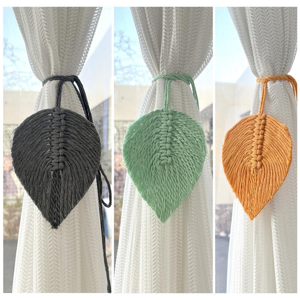 Braided Fringe Curtain Buckle Fashion Handmade Leaf Curtain Tie Simple Tie Rope