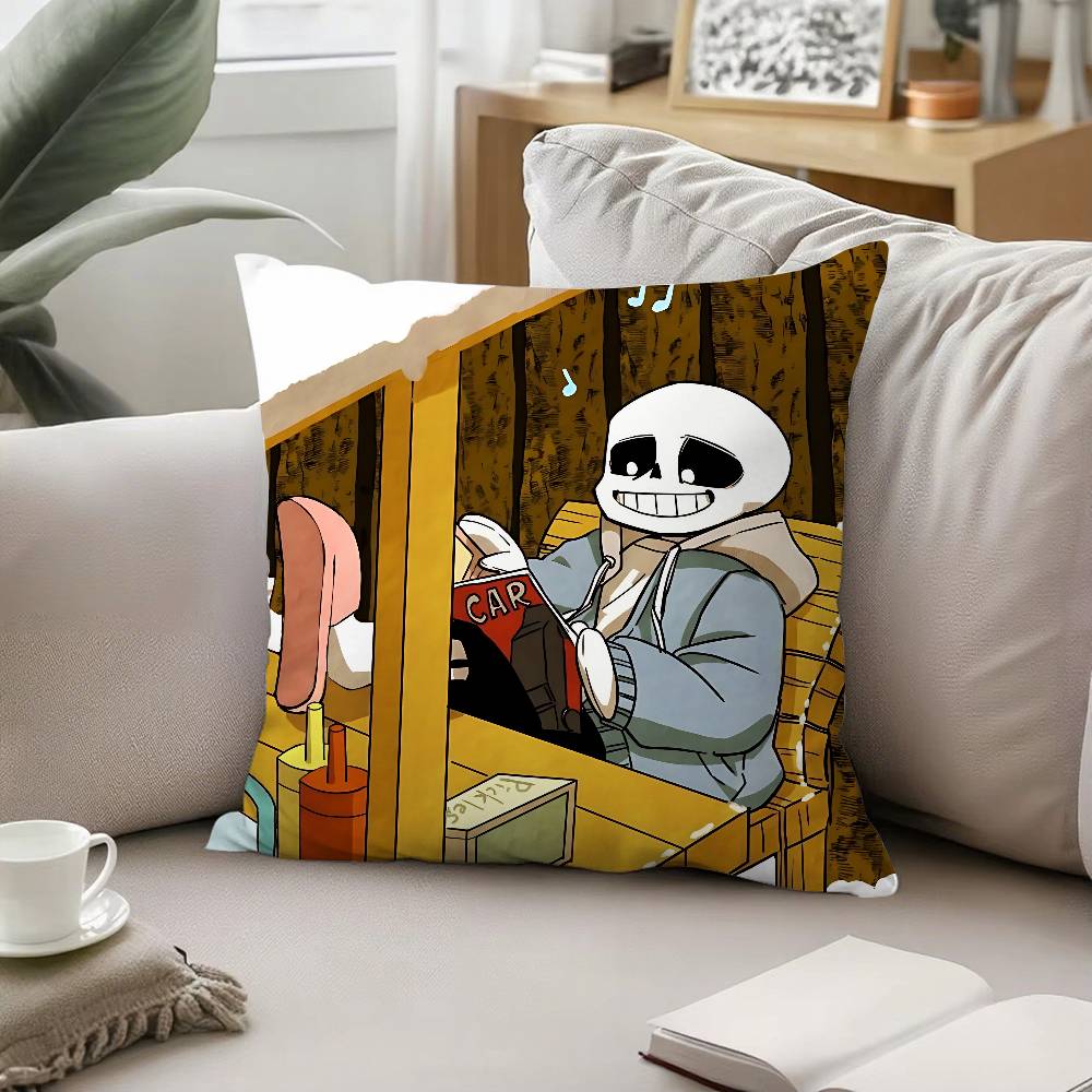 Süße H-Undertale Sans-W Kissenhülle Kissenbezug Weich Süß Dekokissenhülle Für Auto Sofa Kissenbezug Polyester Mit Reißverschluss