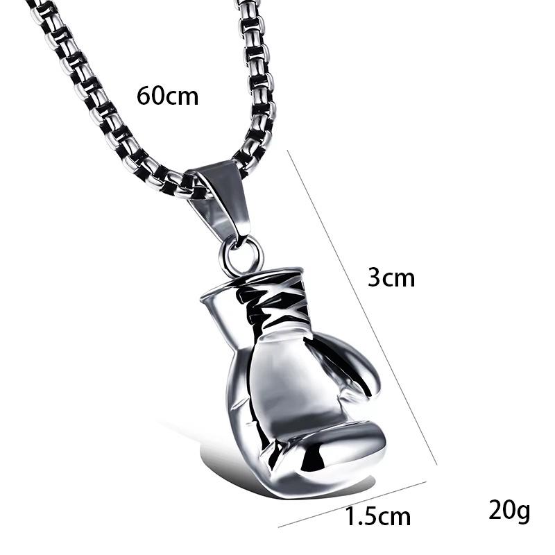 European & American Street Hip Hop Stainless Steel Boxing Glove Couple Necklace - Personalized Titanium Steel Jewelry