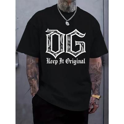 European Sizes Men'S Relaxed Fit T-Shirt Made from , Available In Plus Sizes , Featuring Trendy Prints, a Crew Neck Design, Short Sleeves