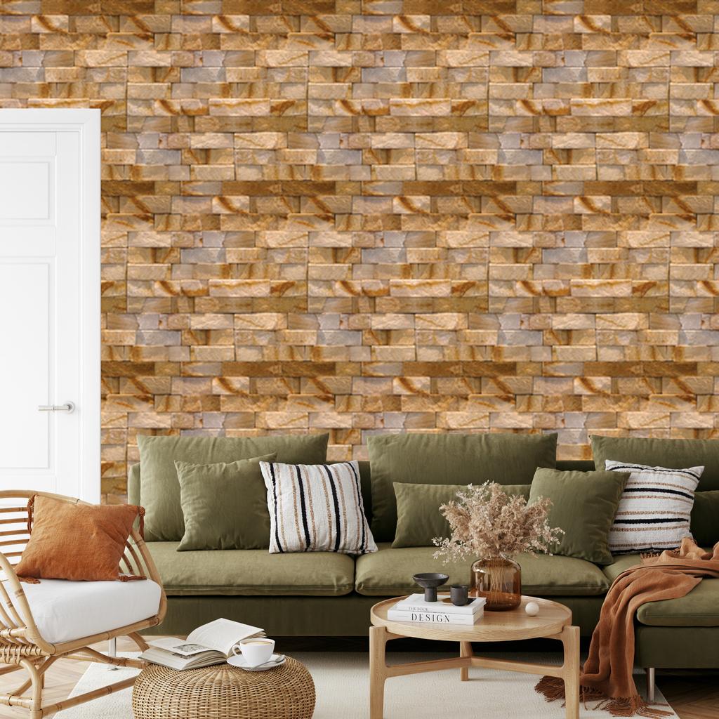Decorative Stone Brick Wallpaper for Living Room and Bedroom 50x1000