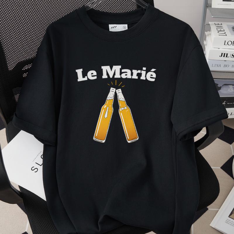 Future Groom High Quality 260G Cotton Tees EVG Team Groom  Groomsman French Men Single Farewell Bachelor Party Tshirts M18