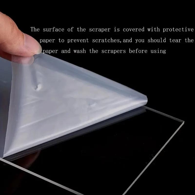 1PC Cake Plastering Transparent Acrylic Board Cake Cream Transparent Scraper Bread Baking Tools Kitchen Accessories