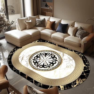 Covor Oval de Lux pentru Living Covoare Dormitor Moderne Noptieră Antiderapante Covorașe de Podea Decor Acasă Studio Zonă Sofă Covor Lavabil