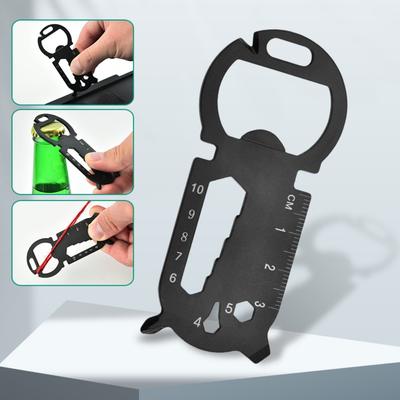 Schwarze EDC-Werkzeugkarte Edelstahl-Lineal Tragbarer Schraubendreher EDC