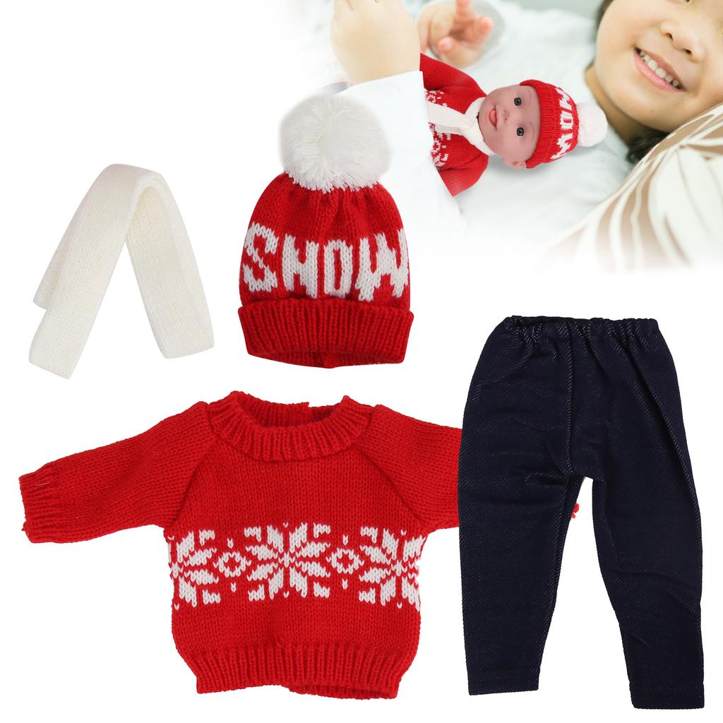 Baby Girl Doll Clothes Christmas Sweater Pants Hats Doll Accessories for 18inch DollQ18-782