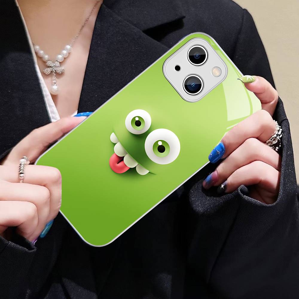 

Funny Face For IPhone 14 13 12 Mini 11 Pro XS Max X XR 14 Plus Tempered Glass Cover iphone 12