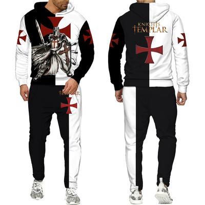 Τα νεότερα Knights Templar 3D Print Hoodie/Set Harajuku Hip Hop Streetwear Κοστούμι ρούχων Cool Ανδρικά φούτερ + Παντελόνι Σετ αθλητικών