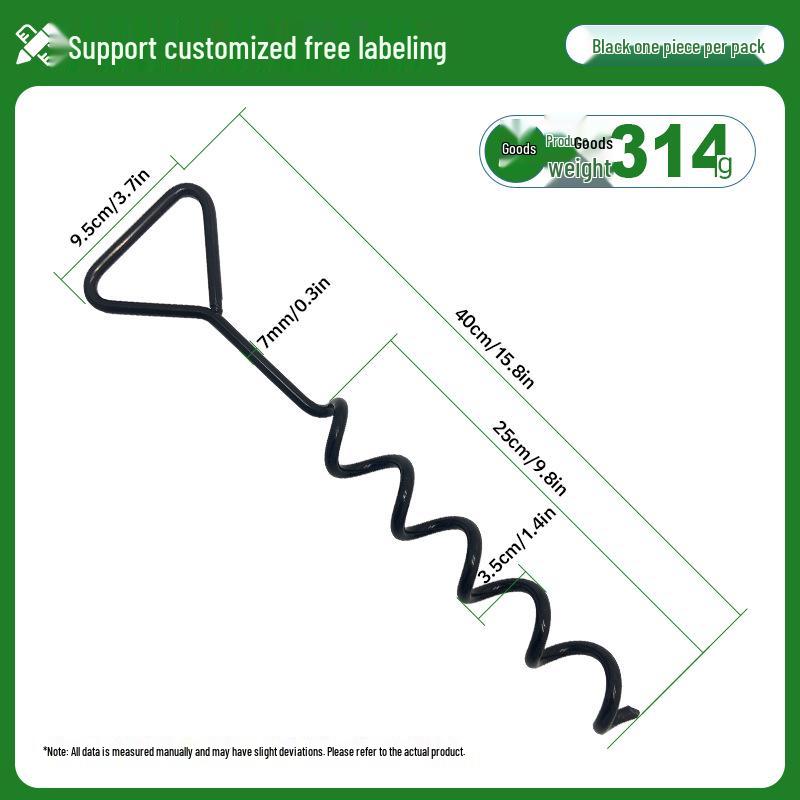 40cm Lightweight Spiral Ground Anchor for Tarp and Tent Pegs