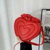 Luxury Quilted Handle Women PU Leather Shoulder Bag Fashion Heart Solid Color Crossbody Bag