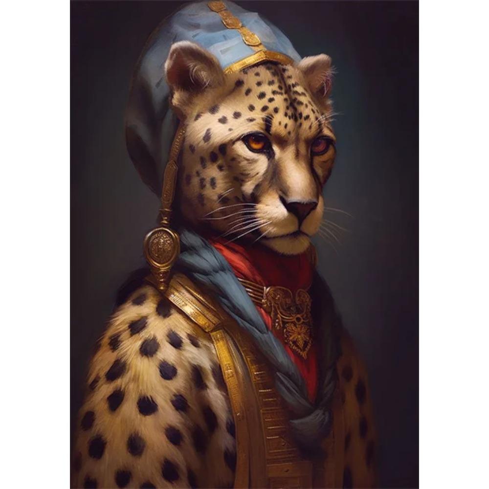 Noble Animals Deer Lion Portrait Vintage Art Posters Canvas Prints Art Paintings Cool Animal Wall Art Pictures Living Room Decor