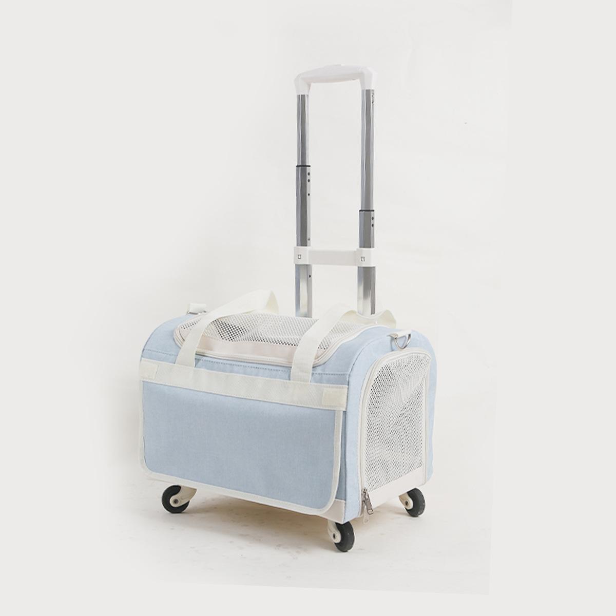 

Breathable Rolling Pet Carrier For Cats And Dogs With Double Layer Design Spacious Travel Crate Backpack For Outings