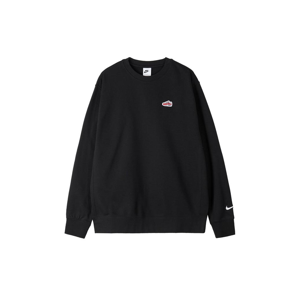 Nike Embroidered Small Logo Crew Neck Sweatshirt Men Tops Black FZ5203-010