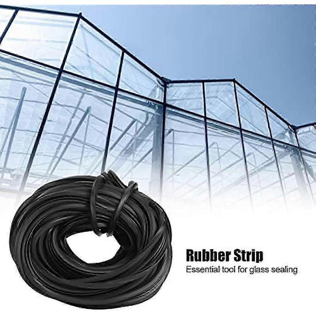 Rubber Strip Greenhouse Frameless Weather Stripping Door And Window Gasket Rubber Seals Glazing Line Accessories Supplies for Glass Sealing 18metres B