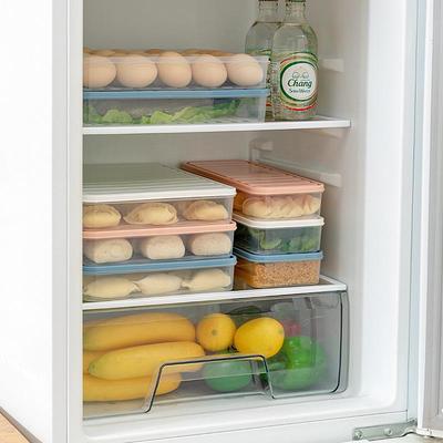 Cutie pătrată de depozitare pentru frigider, de uz casnic, cu capac, pentru gogoși Quick-Freeze și alimente proaspete sigilate.