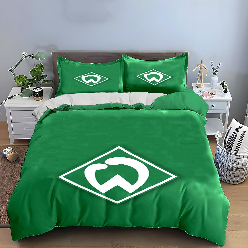 Green Bedding Set with Logo Bedding Duvet Cover Set Duvet Cover Pillowcases Home Decor (1 * Duvet Cover 2 * Pillowcases, without duvet insert)