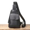 Leather Shoulder Bag, New Top Layer Cowhide Crossbody Bag, Casual Chest Bag, Men's Portable Multifunctional Bag