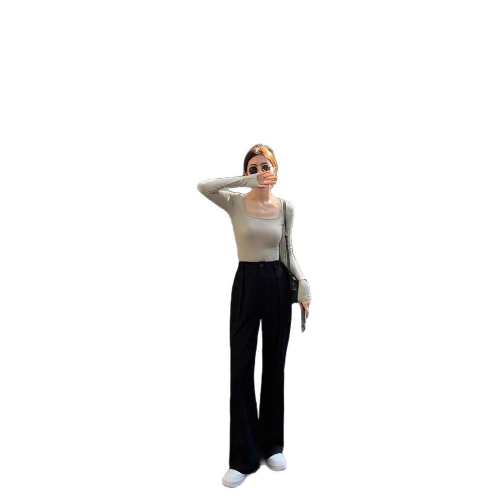 Women's Cotton Long Sleeve Square Neck Top - Slimming, Stylish, Age-Reducing Autumn/Winter Base Layer 2025