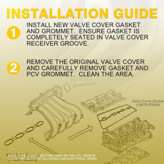 For Nissan Valve Cover Gasket 132705TA0A + Intake Manifold Set Gasket 14035EL00A