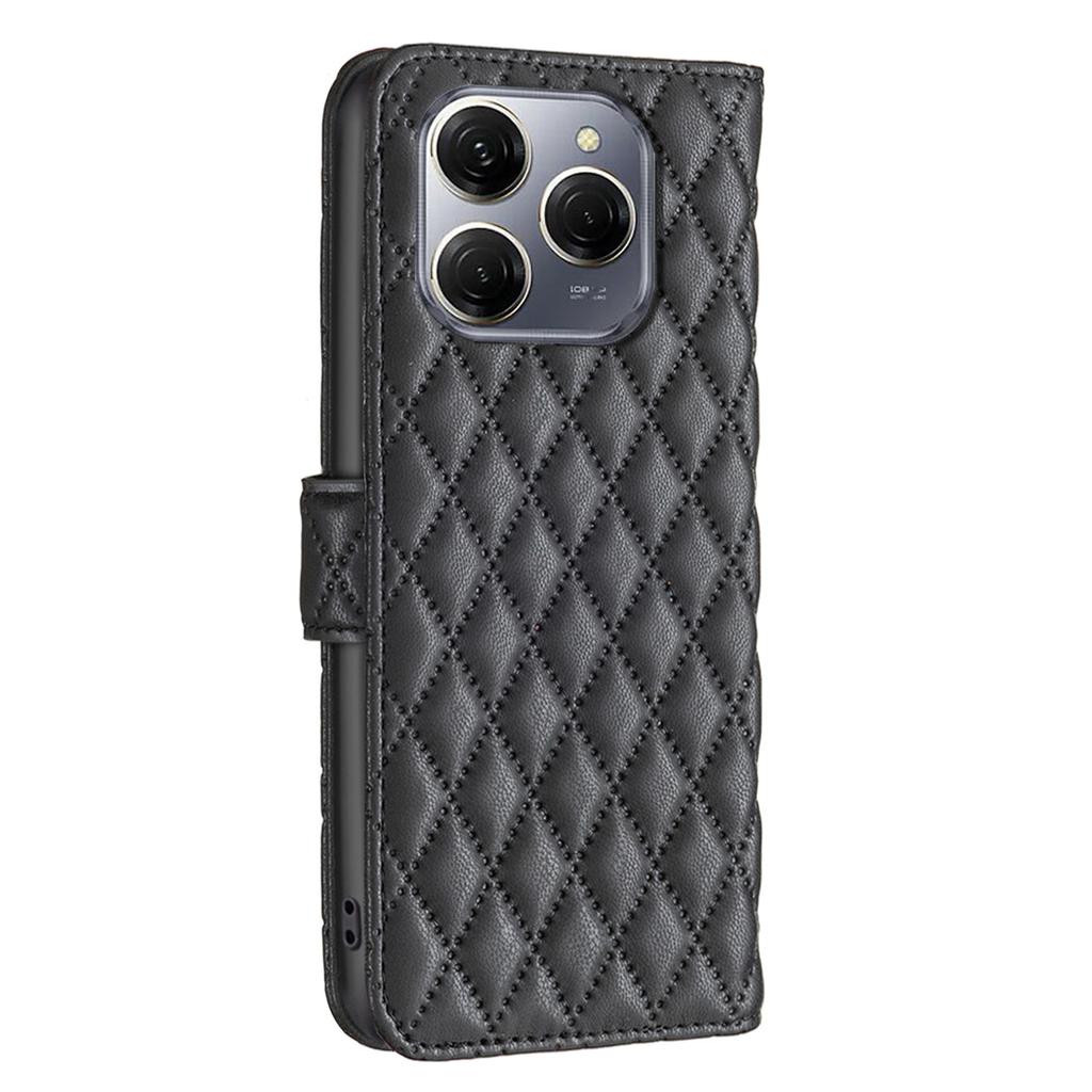 BINFEN COLOR BF Style-14 For TECNO Spark 20 Pro 5G Case Rhombus Phone Leather Cover Stand