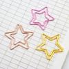 Electroplated Pentagram Paper Clips - Multicolored Metal Office Stationery for File Organization