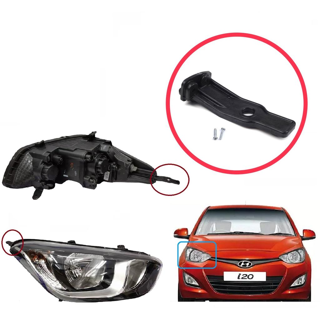 EHL42 Headlight Holder Mount Repair Bracket Tab Set Right Side for Hyundai I20 MK1 PB Facelift 2012-2015 921021J570