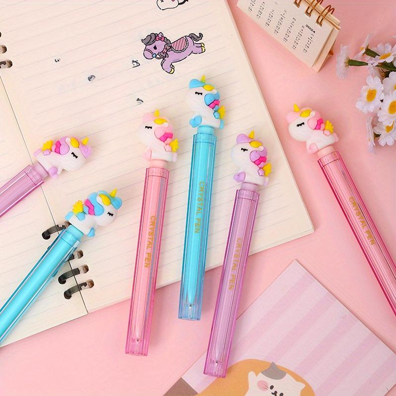 48 Stück 0,5 mm Einhorn Imitation Kristallform Neutralstift Cartoon Form Stift Hohes Aussehen Geschenkstift Kreative Schöne Schreibwaren Schulanfangssaison