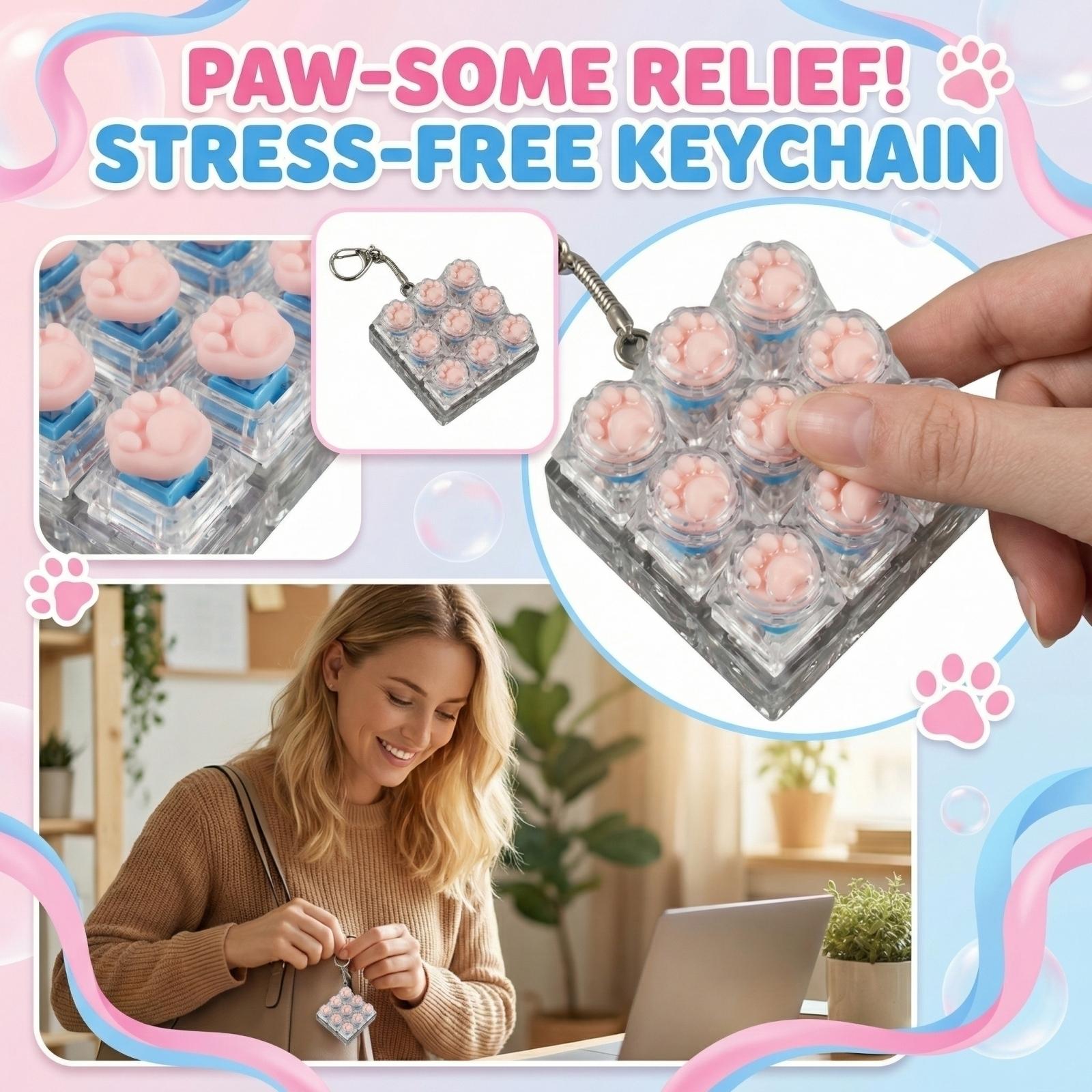 -Shaped Stress Relief Toy Keychain One Size