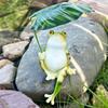 Leaves Enjoying The Coolness Simulated Frog Ornaments Fish Tank Micro-landscape Home Ornaments Balcony Courtyard Crafts