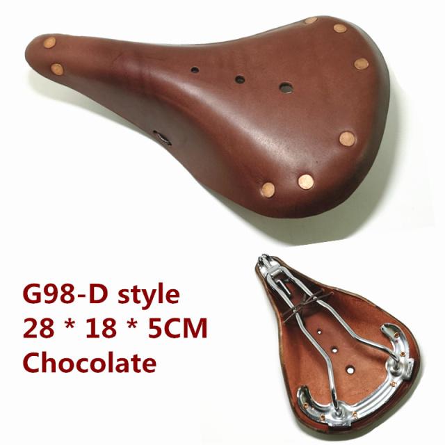 G98 Retro Vintage Bicycle Saddle Pure Cowhide Handmade  Seat Custion  Bike Sport Saddle Bicycle Cycling Saddle Bike Seat