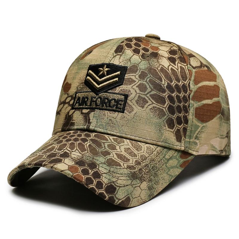 Camouflage Tactical Cap Men's Outdoor Air Force Camouflage Baseball Cap Sunshade Sunscreen Adjustable Breathable Cap