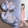 Girls' Summer Sandals, Pearl and Bowknot Princess Shoes for Girls, Children's Versatile Soft-Soled Beach Sandals.