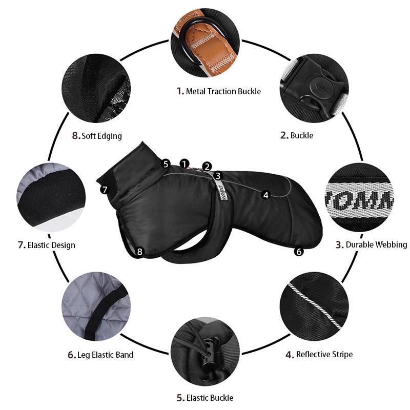 Doberman Podzim Zima Teplé Oblečení Pro Velké Psy Nepromokavá Velká Psí Vesta Bunda Zesílený Pet Psí Kabát Buldok Labrador Oblečení