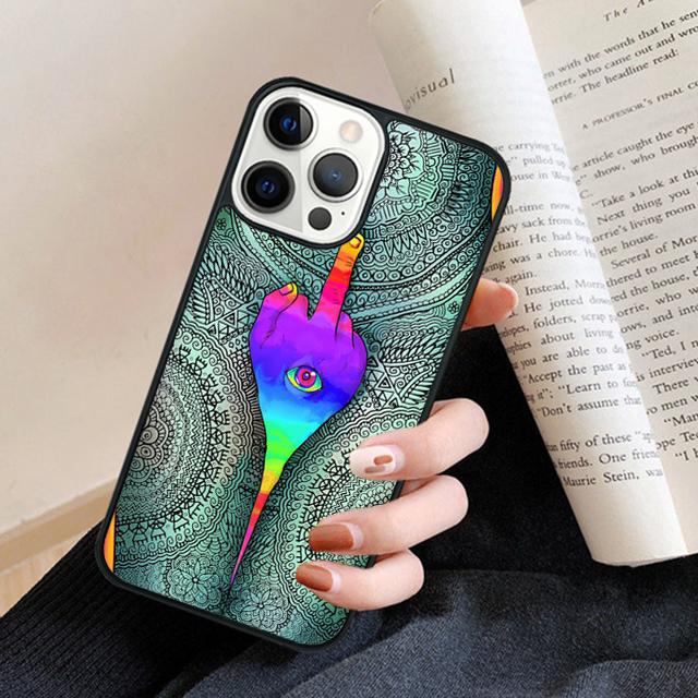 Alien Martian Psychedelic UFO Phone Case Back Cover for IPhone 18 17 Air 16 15 14 13 11 12 Pro Max Plus Fundas