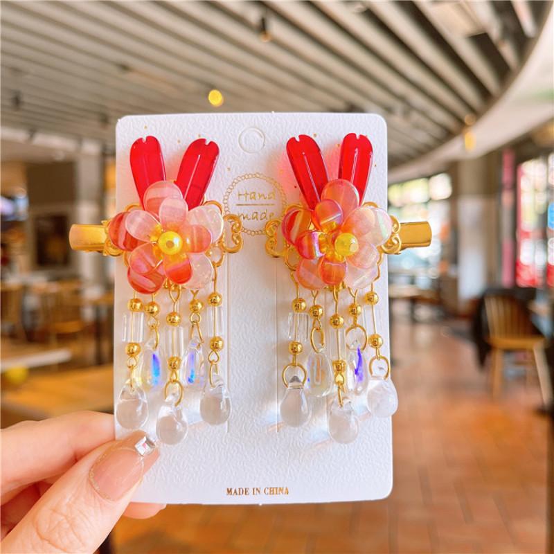 Antyczna zawieszka z frędzlami, spinka do włosów, akcesoria dziewczęce