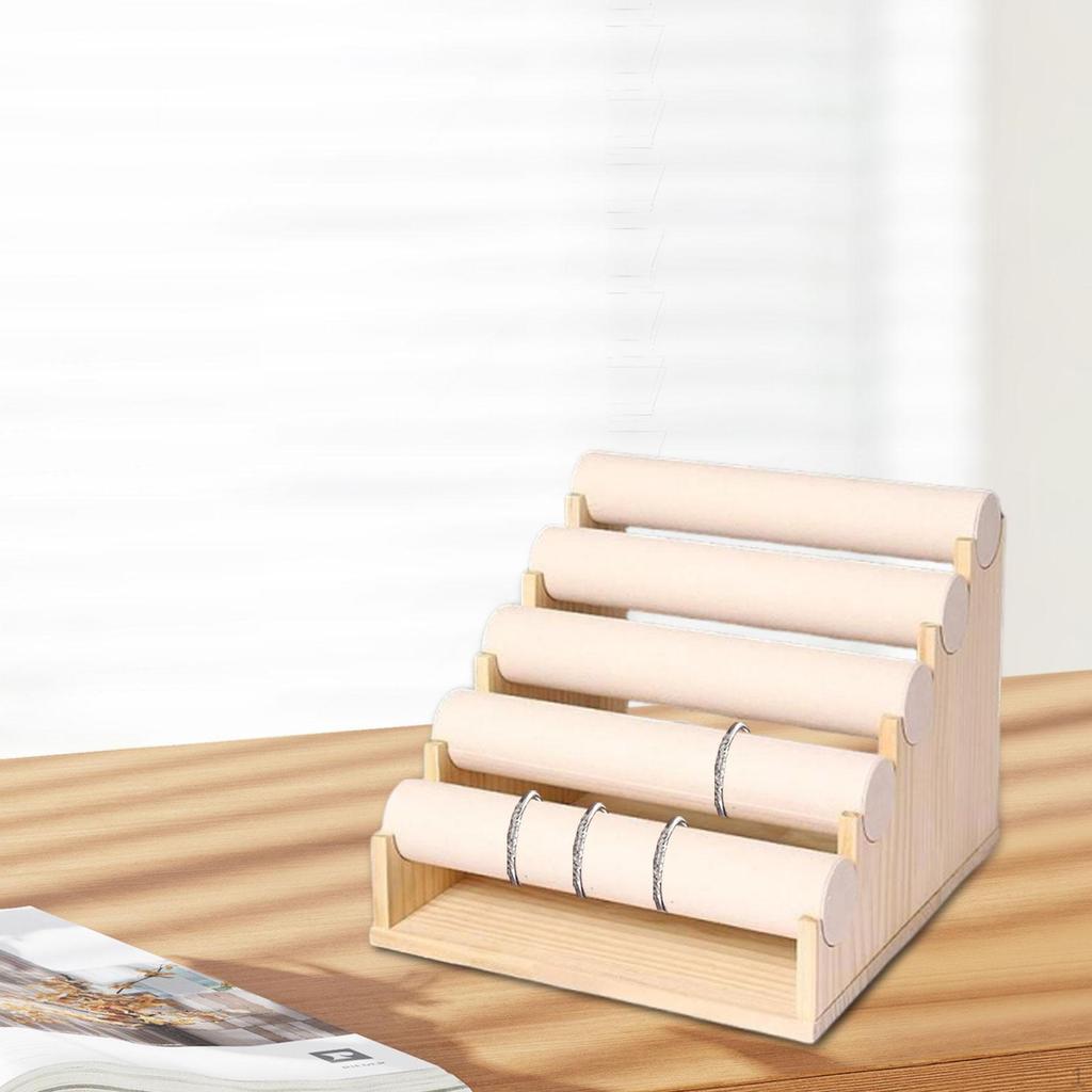 5 Tier Bracelet Display Stand for Countertop Use, Watch And Bangle Holder