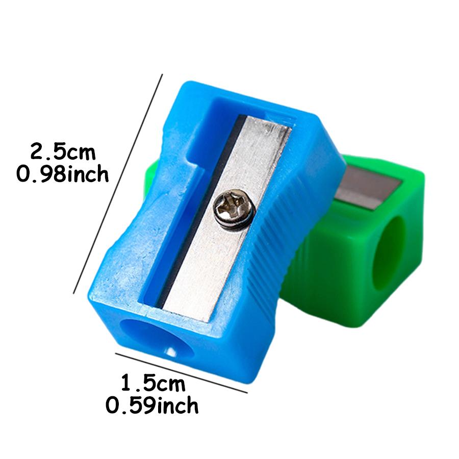 30/60pcs 2.5cm Mini Color Pencil Sharpener Curved Anti-slip Design Plastic Square Pencil Sharpener School Reward Stationery