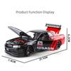 1/24 Nissan GTR R34 Skylin Modified Car Alloy Car Model Sound and Light Children's Toy Collectibles Birthday Gift