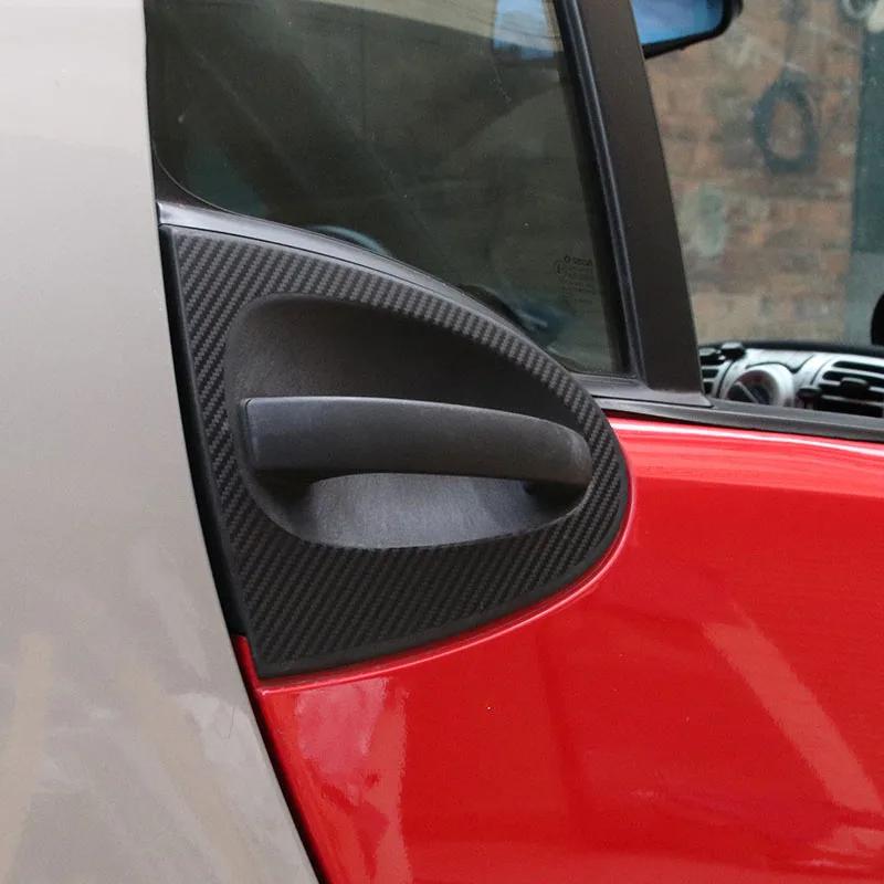 2pcs Car Stickers Car Door Handle Carbon Fiber Stickers Decal Auto Accessories For Smart 2009-2014 451 453 Fortwo W451 W453 C451