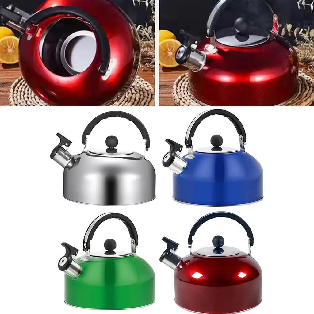 English: Stainless Steel Whistling Kettle Hemisphere Flat Bottom Water Boiler