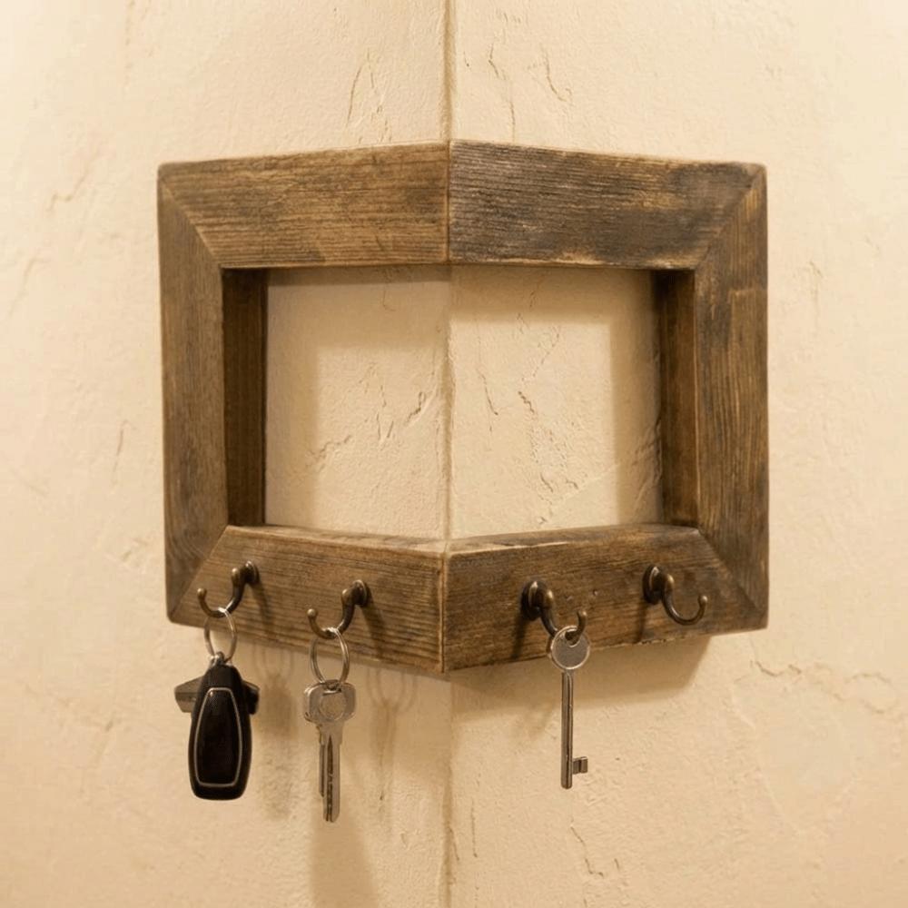 Wall-mounted Key Hook Rack Rural Style Sundries Storage Holder Housewarming Gift