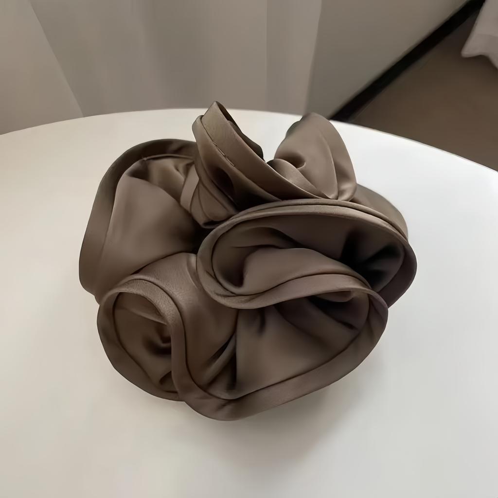 Korean Big Hair Tie Ribbon Scrunchies Satin Elastic Hair Band Bow Women Simple Temperament New Style  Ponytail Hair Accessories