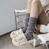 Spring and Autumn Socks Cover Women's Knitted Leg Cover Gray Medium Tube Stacking Socks Japanese JK Thermal Leg Cover Manufacturers Wholesale