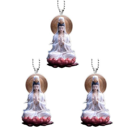 Yousheng 2D Acrylic Jesus Christ Ornament Car Rearview Mirror Hanging Decor Auto Interior Religious Gift for Christian Retro Faith Accessories