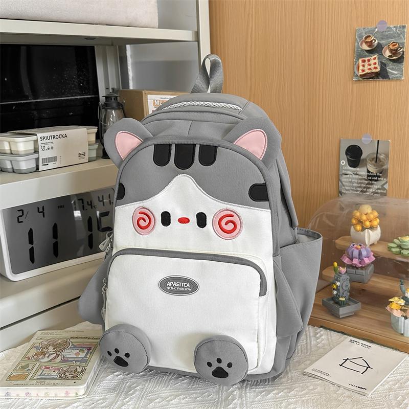 College Style Schoolbag Cute Cartoon Kitten Backpack