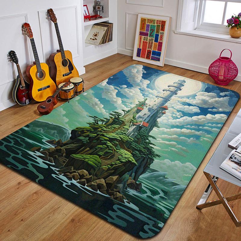 C-Mraky Tištěný Koberec Módní Podložka na Jógu Protiskluzový Koberec Dekorace Ložnice Venkovní Koberec Ložnice Narozeninový Dárek